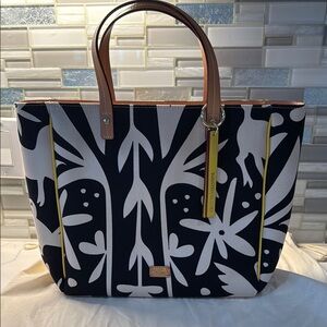 Frances Valentine Graphic Black and White Tote